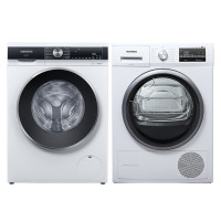 西门子(SIEMENS)洗烘套装 10kg全自动变频滚筒洗衣机 9公斤热泵烘干机 进口干衣机 除菌烘