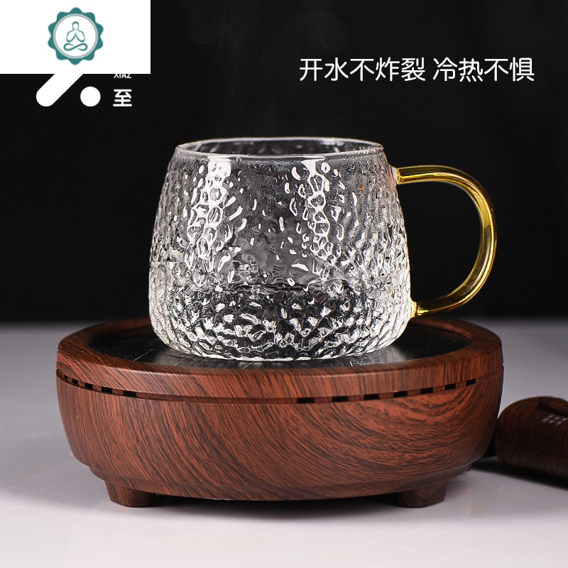水杯女可爱玻璃杯ins风杯子家用凉水杯玻璃水杯便携网红杯茶杯 封后 冰晶杯-彩晶黄+超薄恒温宝-粉色