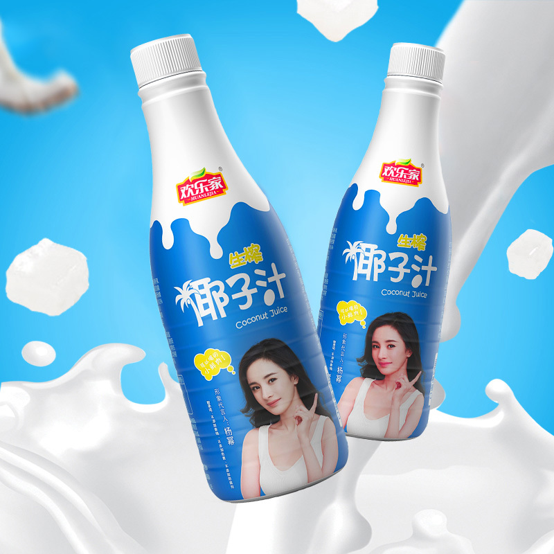 欢乐家椰汁 生榨椰子汁1L*6瓶 果肉型植物蛋白饮料