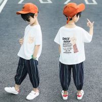 依蓝圣雪男童夏季套装儿童夏装宝宝短袖童装中大童1-5岁小孩两件套潮