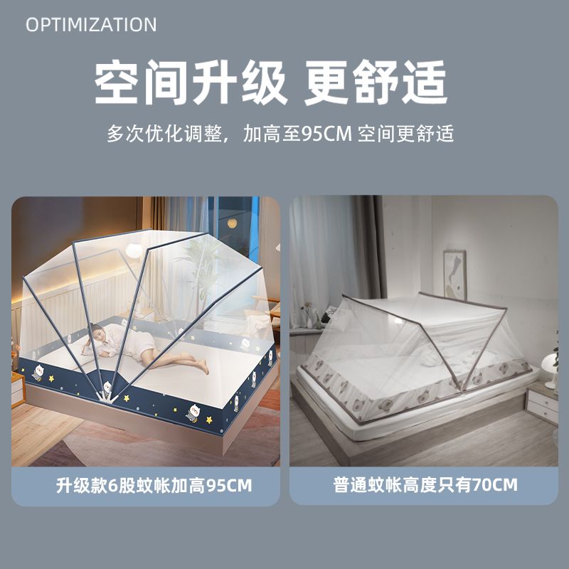 折叠蚊帐家用2022新款高级免安装儿童加密防蚊罩2021帐篷婴儿卧室高清大图