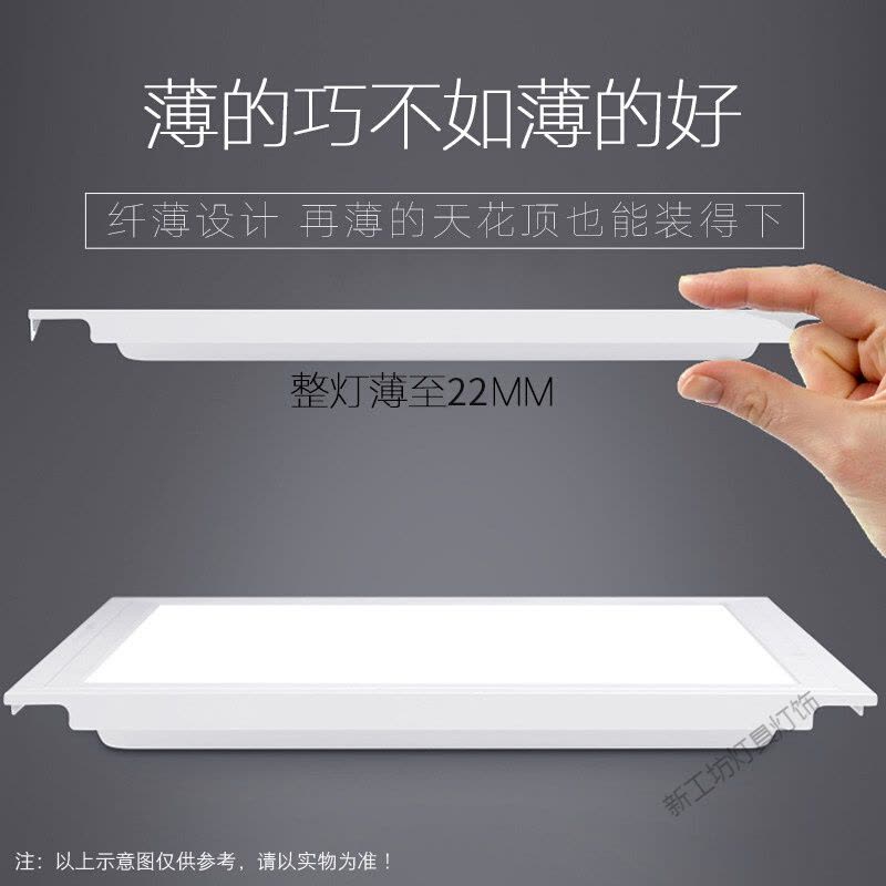 苏宁放心购 集成吊顶灯led平板灯600x600石膏板工程灯60*60面板灯嵌入式吸顶灯天花铝扣板办公室格栅灯图片