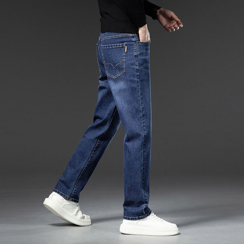 秋冬新款直筒牛仔裤男高级感商务高级感弹力宽松百搭中年爸爸裤子_15284高清大图