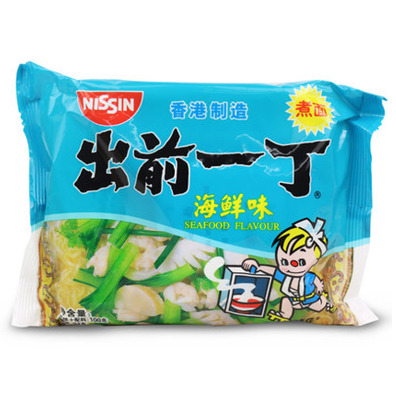 香港进口日清 出前一丁 海鲜味100g网红方便面煮面泡面公仔面速食小食