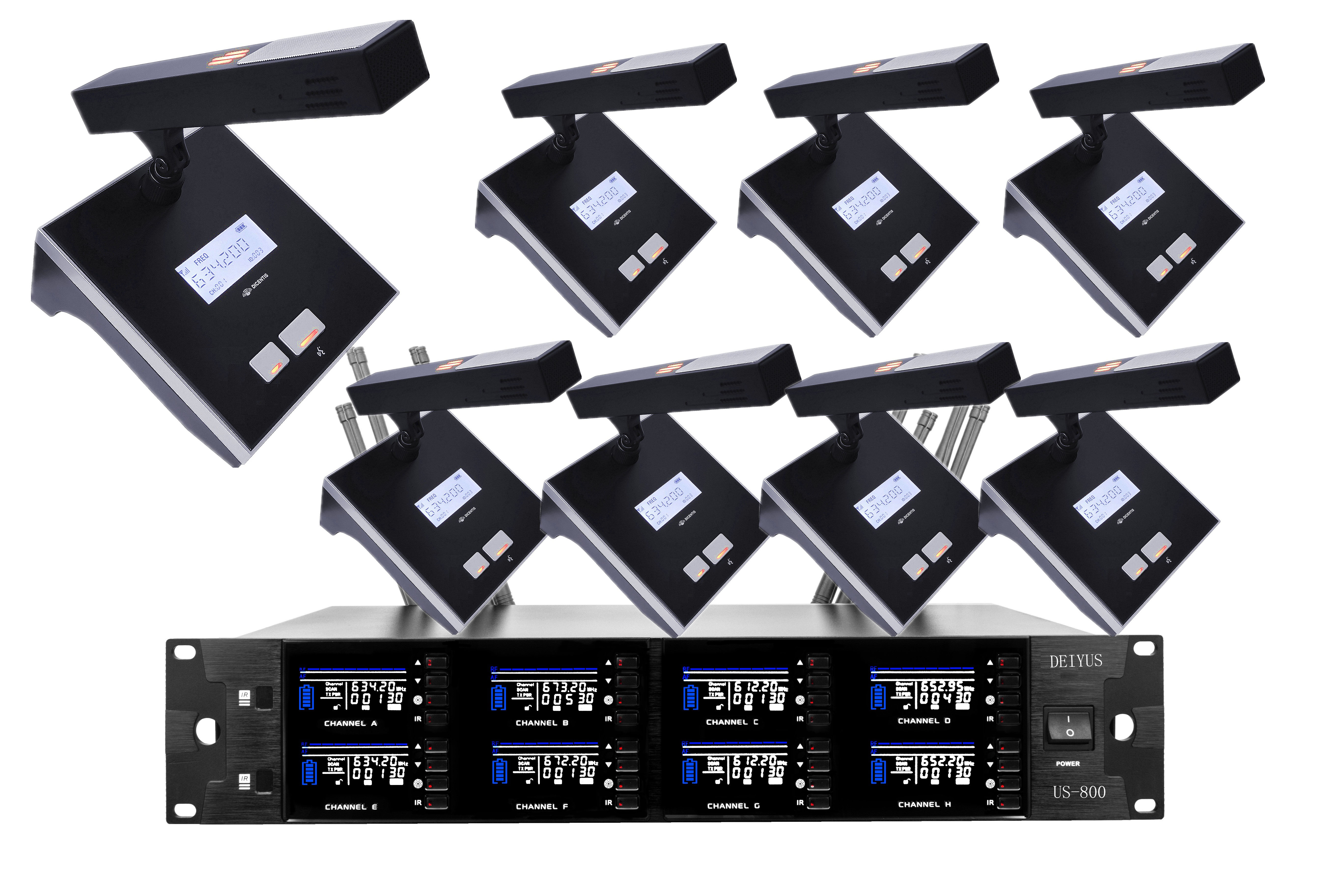 DEIYUS迪宇声US-800一拖八无线麦克风高清大图