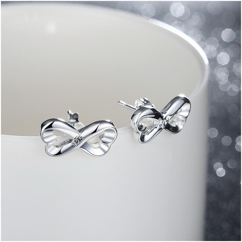 E049 Women silver plated earring 镀925纯银耳钉时尚创意耳环女