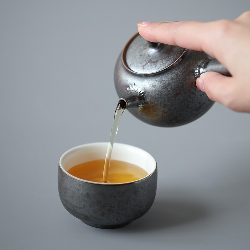 万仟堂(EDENUS) 遇知音·随手礼 茶具套装陶瓷功夫茶具茶壶茶杯茶盘茶叶罐组 天目釉