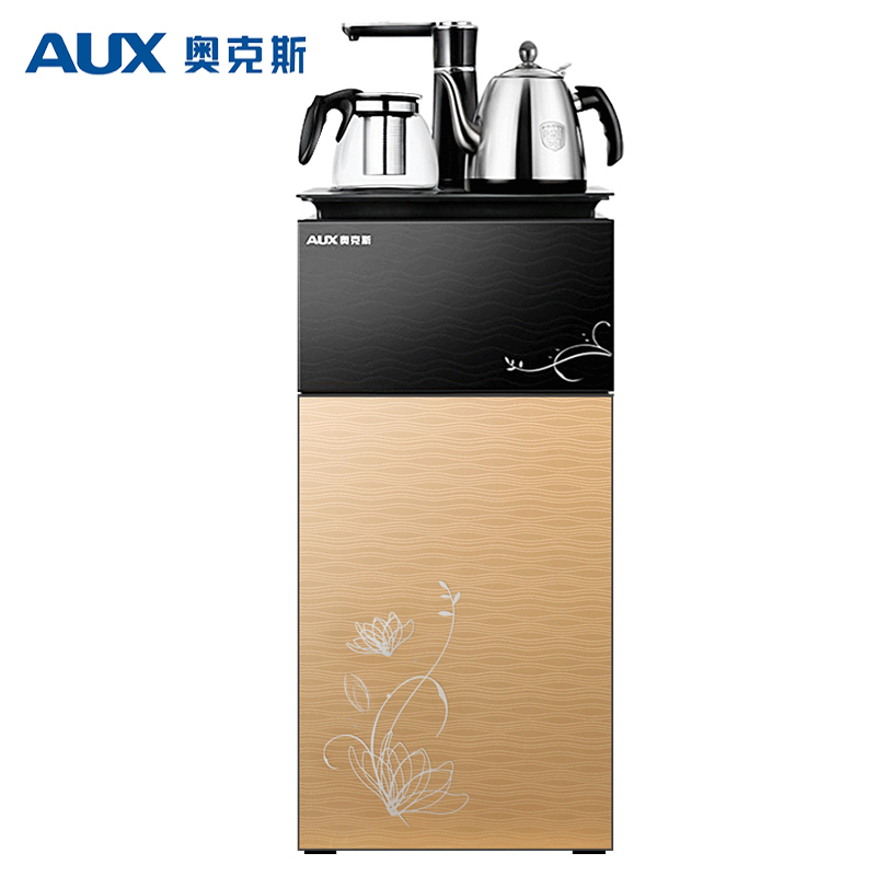 奥克斯/AUX 茶吧机 立式 YCB-Q 家用养生茶吧 百搭黑金色 温热型饮水机 下置式 自动上水 柜式 童锁
