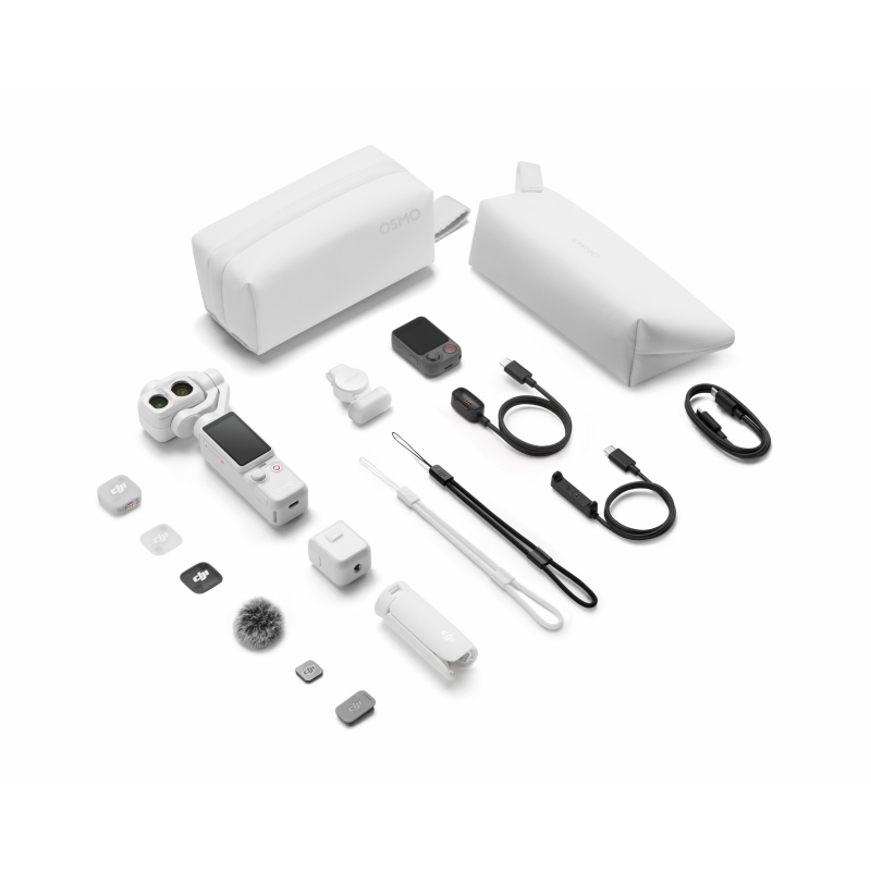 大疆 DJI Osmo Pocket 4P 双主摄口袋电影机 Vlog套装珍珠白 随心换 1年版高清大图