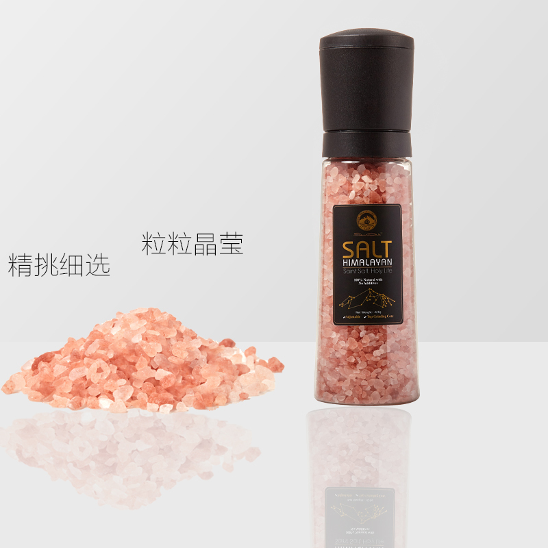 圣达(SainDak)喜马拉雅玫瑰盐无碘天然海盐牛排调料盐无抗结剂低钠盐420g