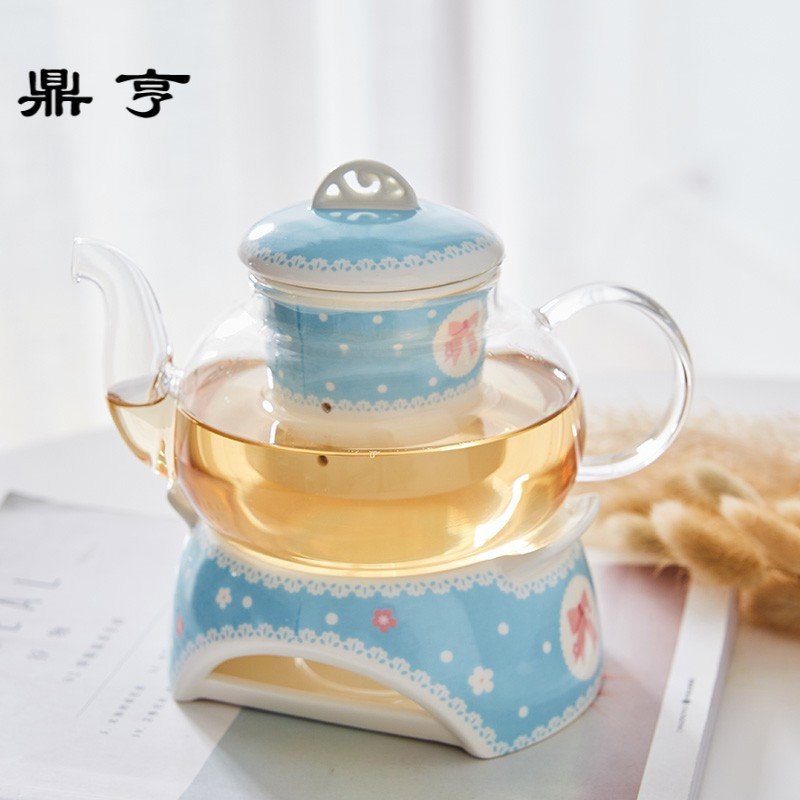 鼎亨日系陶瓷玻璃茶具花茶壶煮水果茶壶套装加热下午茶杯花茶具整
