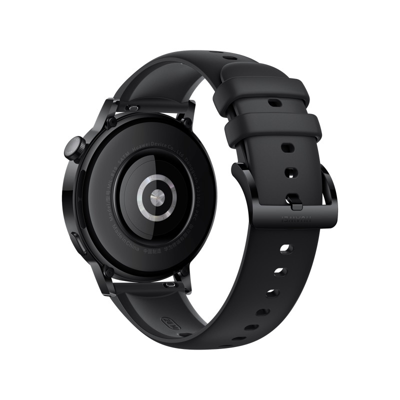 华为(HUAWEI) 智能手表 Watch GT3(42mm)曜石黑 黑色氟橡胶表带高清大图