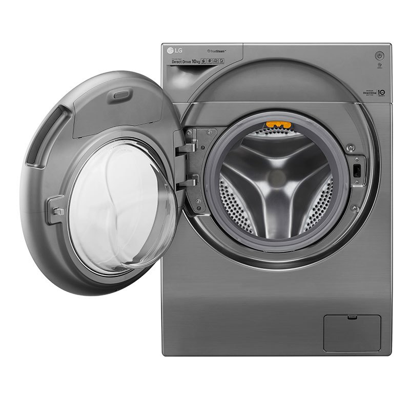 lg滚桶洗衣机fs10tg4碳晶银外观钢化玻璃门全不锈钢内桶10公斤大容量