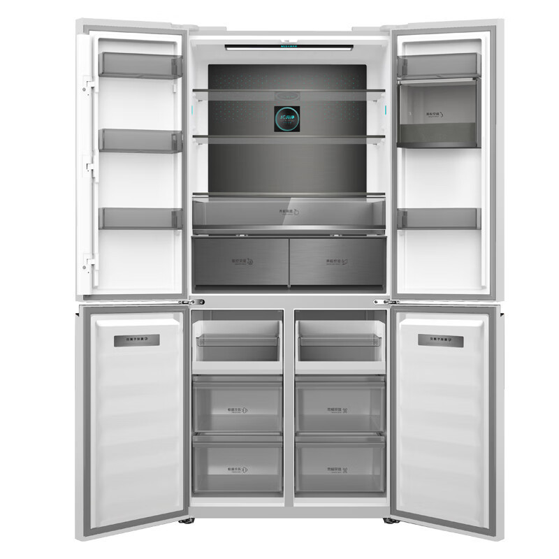 美菱bcd600wup9bt雪山白对开门冰箱600l一级效能家用双变频风冷无霜