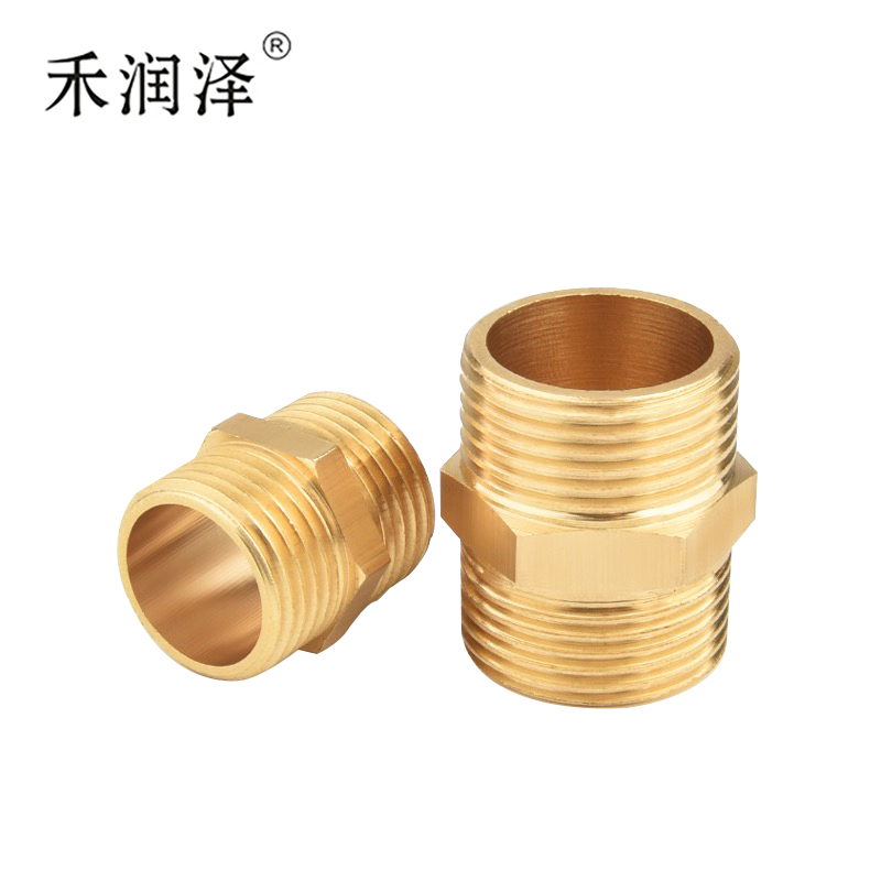 禾润泽 管子接头 铜短丝 通丝对丝 1寸 个高清大图