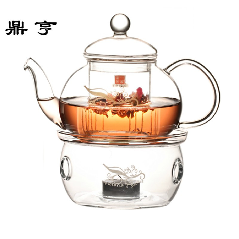 鼎亨一屋窑玻璃泡茶壶花茶壶茶具水果茶壶带杯子加热底座欧式礼盒