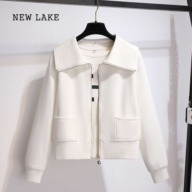 NEW LAKE今年流行娃娃领小香风棒球服外套女初冬加绒2024春秋新款夹克