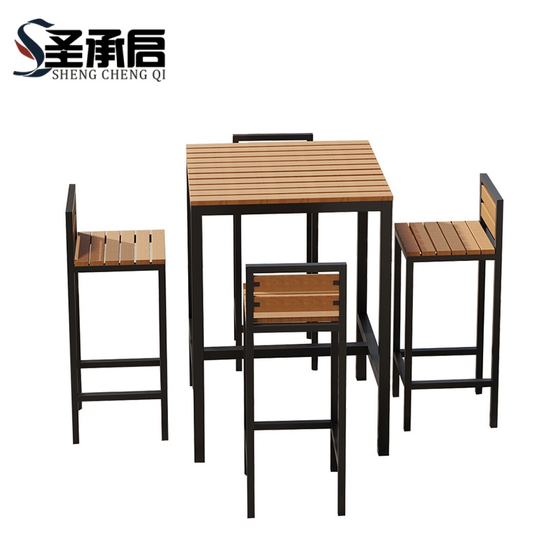 圣承启 休闲长条桌椅 70cm方桌+4椅 套