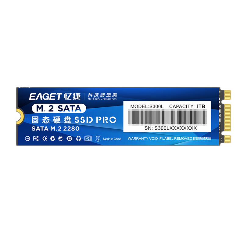 忆捷(Eaget) S300L-1TB固态(SSD固态硬盘、M.2接口、NGFF协议)