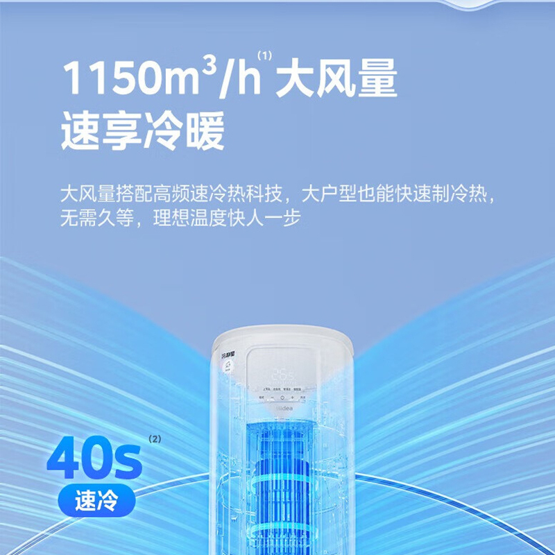 美的空调柜机 2匹冷静星 新一级能效变频冷暖一键酷省电 客厅立式空调 KFR-51LW/PH2高清大图