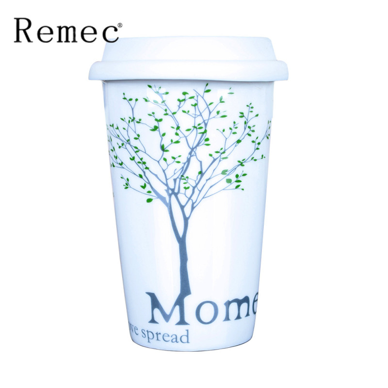 金禹瑞美(Remec)水具/水杯 双层隔热陶瓷水杯 树款 陶瓷杯 水杯 茶杯 奶杯 咖啡杯 杯子