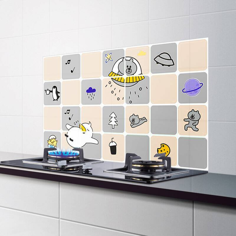 放心购厨房防油贴纸耐高温灶台防水防油烟机瓷砖铝箔自粘橱柜墙贴纸