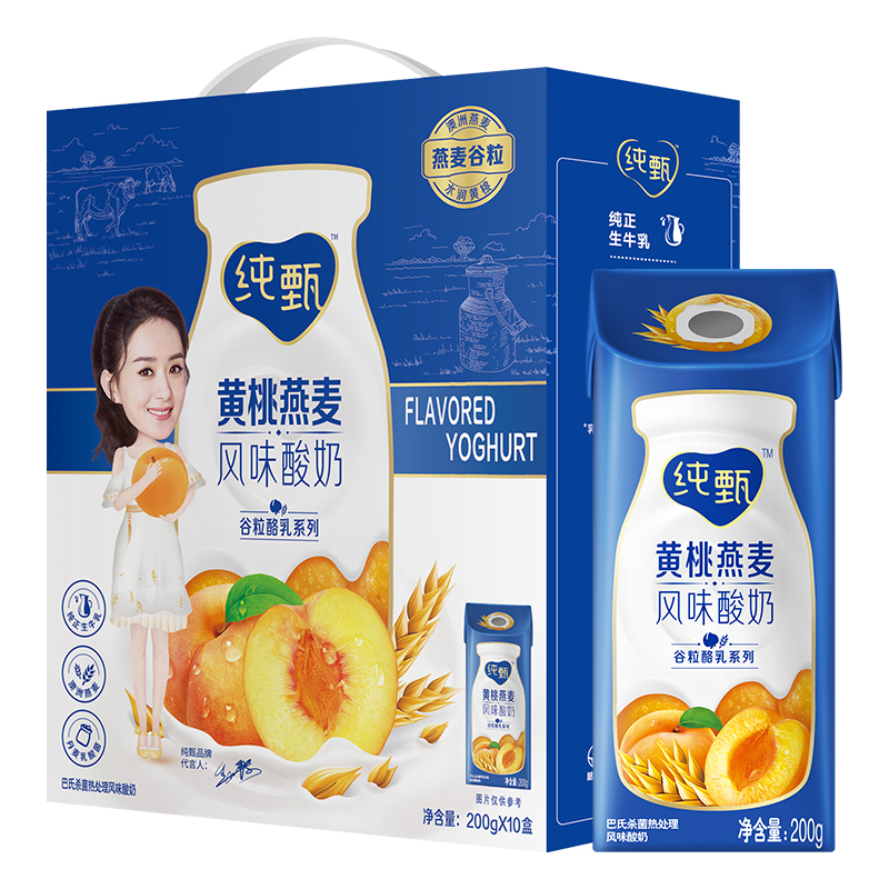 蒙牛 纯甄 黄桃燕麦风味酸牛奶200g*10盒