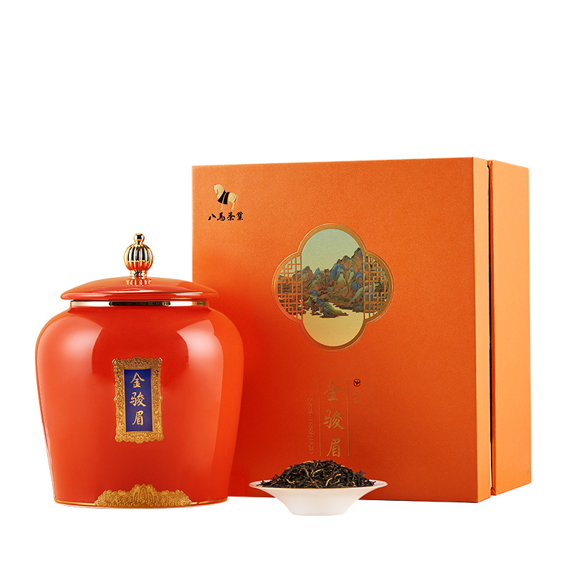 八马茶叶 千里江山金骏眉红茶 武夷特级红茶 送礼瓷罐装160g