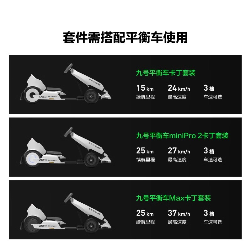 九号Ninebot9号minipro2平衡车卡丁车套件成年儿童电动漂移赛车 卡丁套件2代+平衡车minipro2 黑色