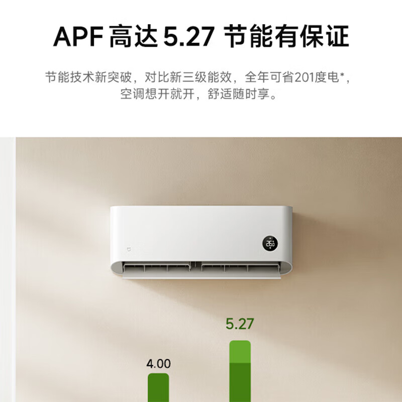 小米(mi) 新1级能效 1匹变频挂壁空调 26GW-NA20/S1A1 白色节能安静紧凑设计 10年质保高清大图