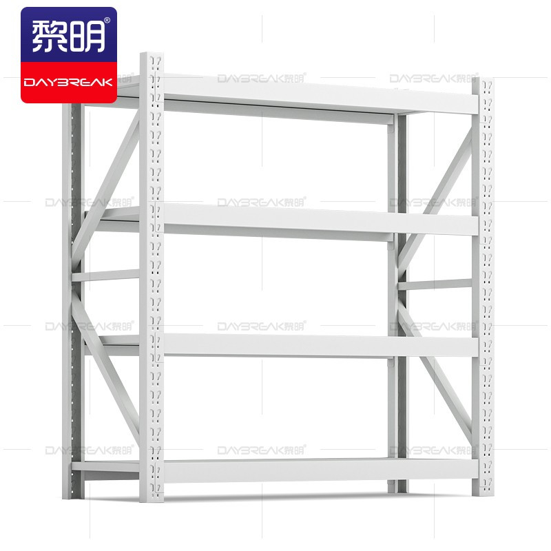 黎明 货架仓储仓库重型置物架货物架2米储物架子均载500kg/层白色2000*500*2000mm