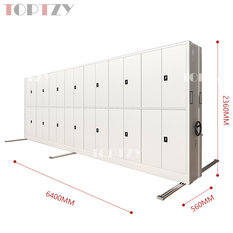 TOPTZY 手摇密集架移动档案柜钢制轨道密集柜 一列7组