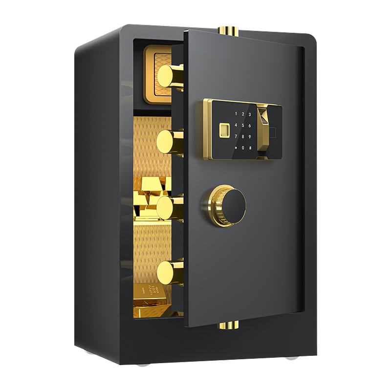 臻远ZY-NW-BXGS-49 全钢实心保险柜办公防盗保险箱 高80cm黑色指纹款