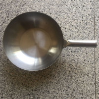 平底铁锅电磁煤气炉通用熟铁无涂层加厚少油烟铁炒菜锅-平底-直径34(木把款)