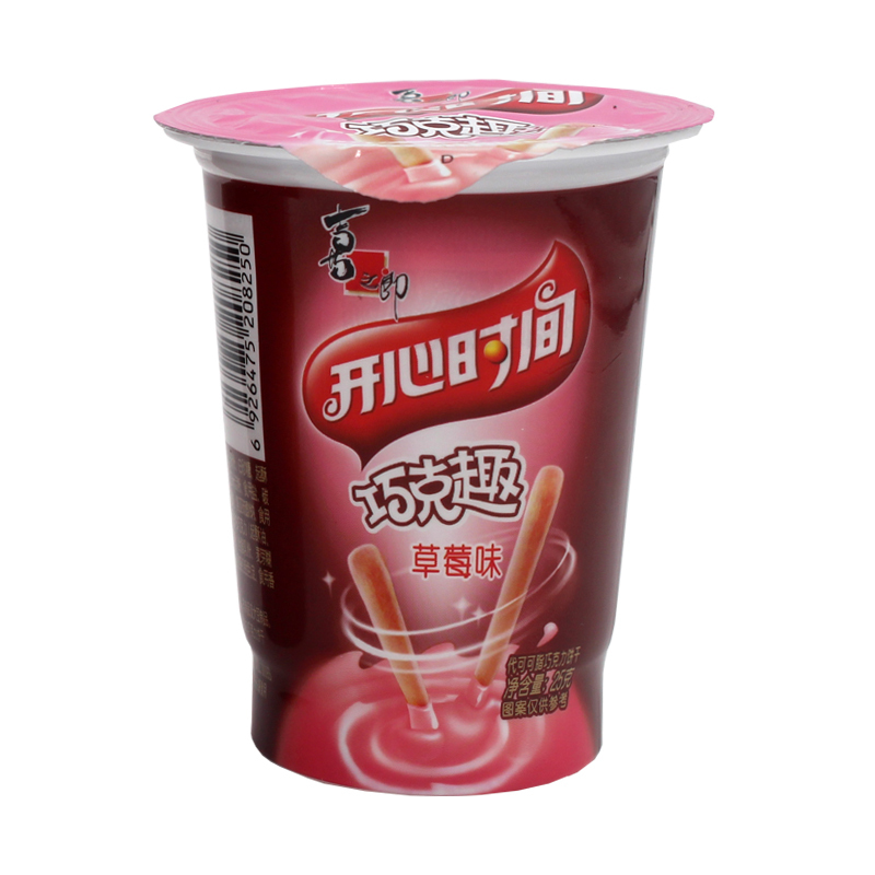 喜之郎开心时间草莓味巧克趣立式单杯装25g