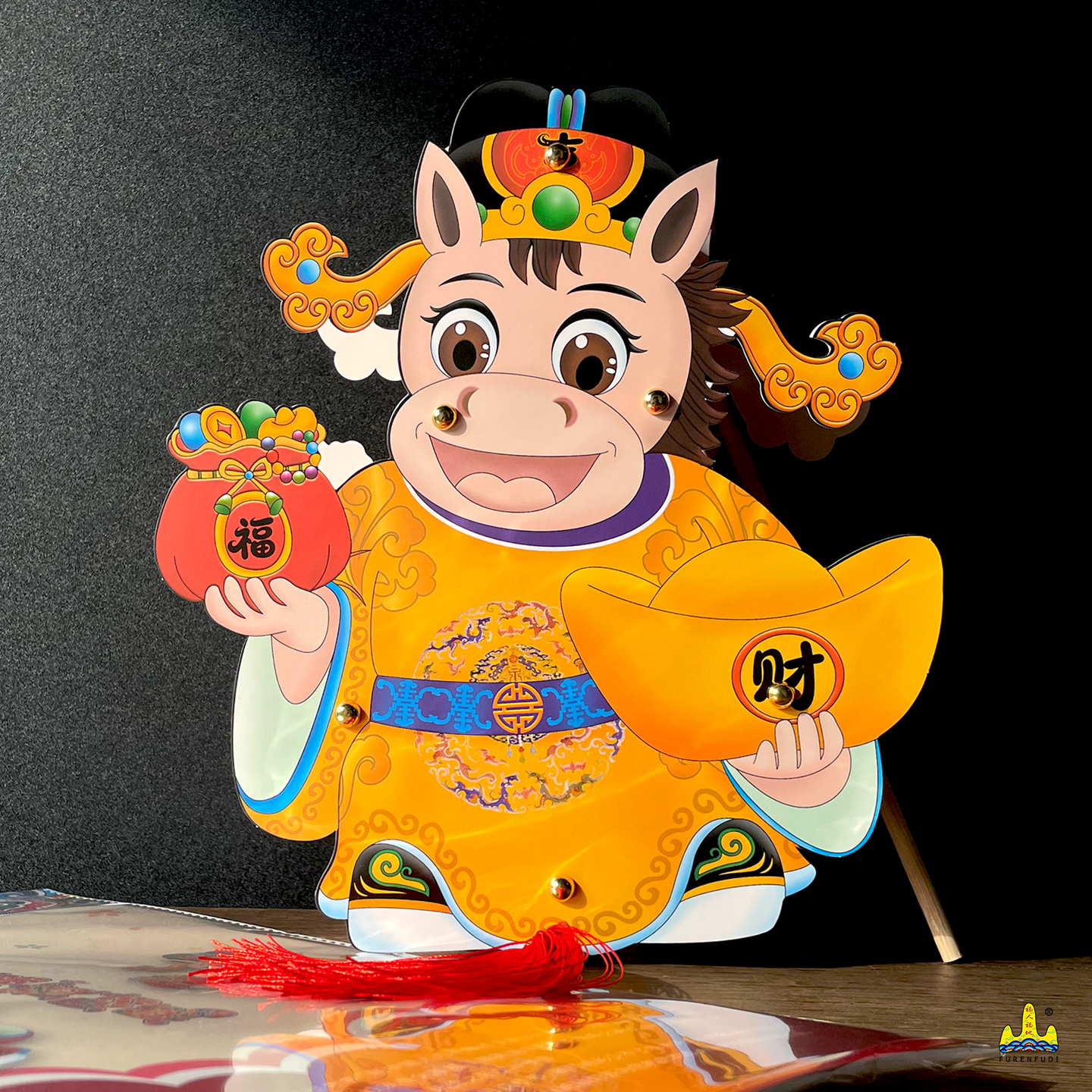 马年国风儿童手工灯笼diy材料包过年创意手提led发光卡通2026新款灯笼高清大图