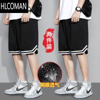 HLCOMAN运动短裤男士夏季宽松篮球休闲大裤衩外穿潮牌冰丝网眼五分中裤子
