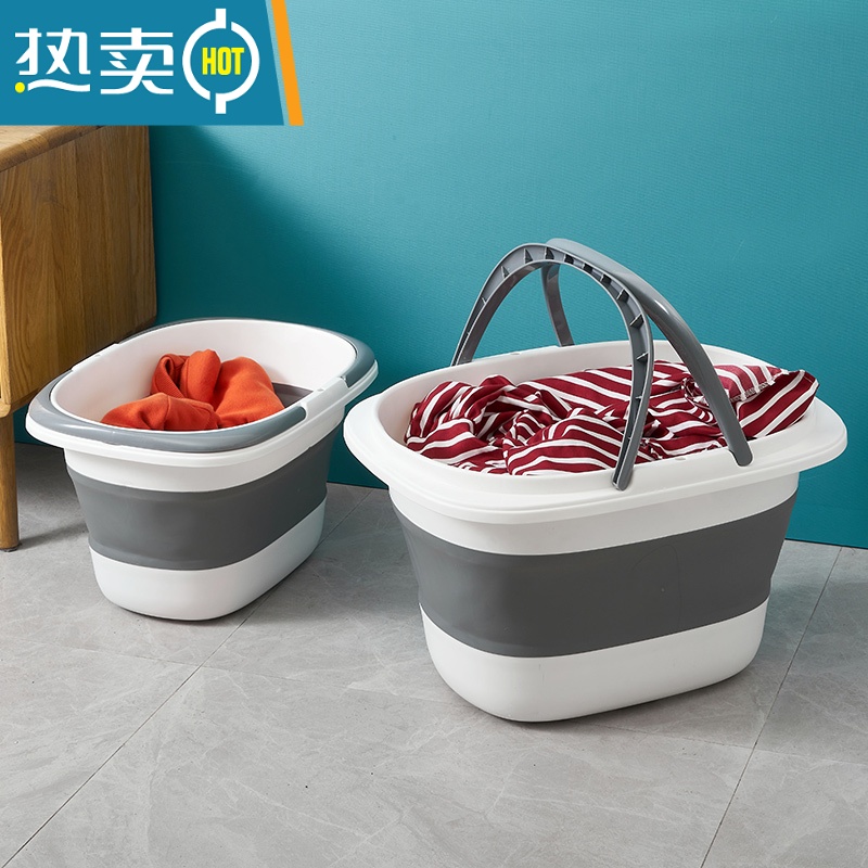JING PING大号折叠盆加厚耐用洗衣服洗脸盆家用便携式旅行婴儿洗澡盆高清大图