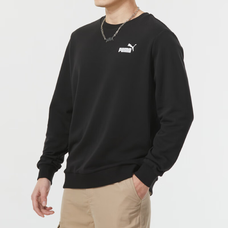 彪马(PUMA)男装运动服跑步训练健身休闲圆领卫衣套头衫 683375-01/建议拍小一码
