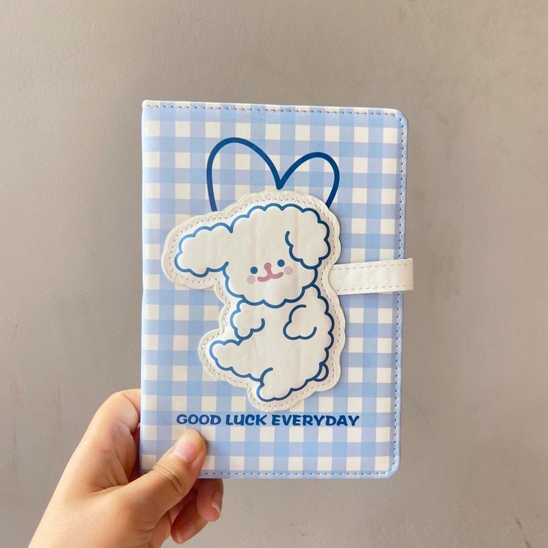 自创手账本小清新韩国可爱卡通少女心笔记本子磁扣插画记事日记本 卷毛狗 A6小(仅本子)1本