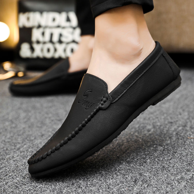 豆豆鞋男春季新款透气休闲鞋韩版一脚蹬男鞋百搭驾车鞋男潮懒人鞋