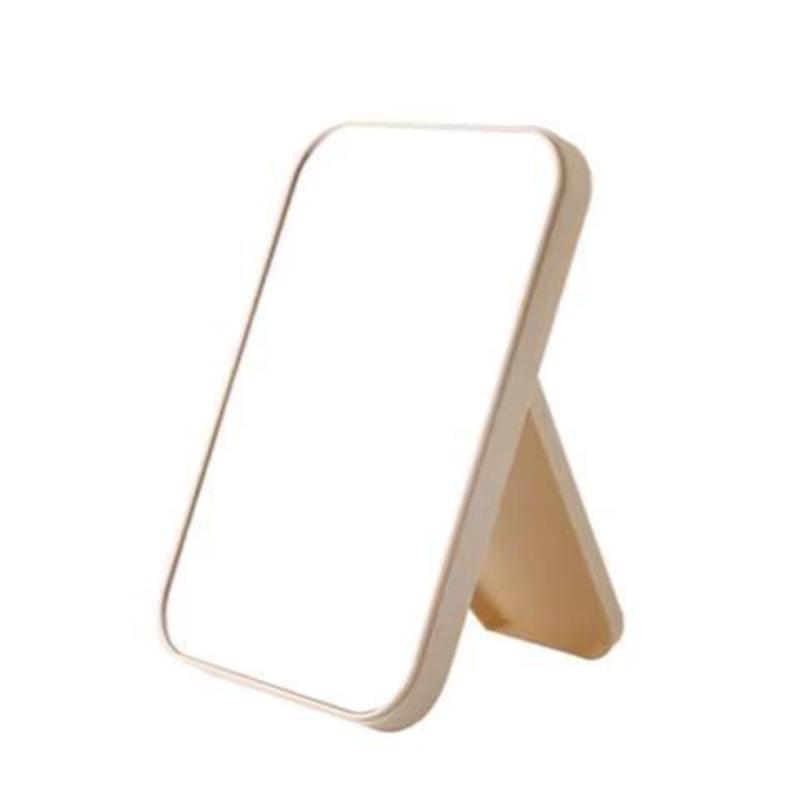 北欧米简约风单面化妆镜子台式大号欧式便携折叠镜简易