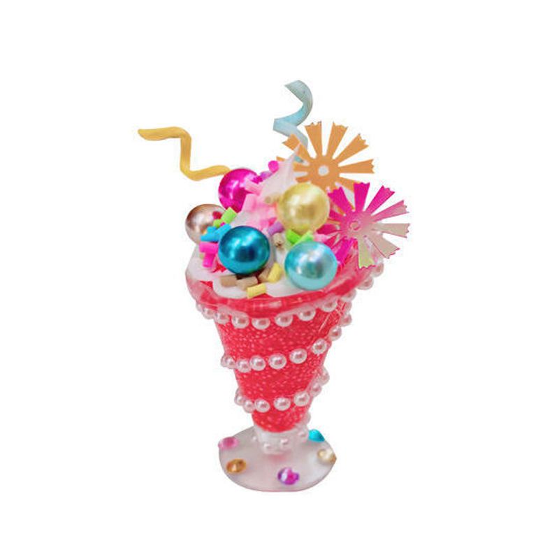 儿童diy手工制作冰淇淋特饮杯蛋糕粘贴雪花泥创意材料包女孩玩具彩虹