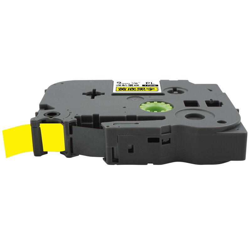 艾洁 标签带9mm标签纸色带PL-621 适用兄弟 标签机色带9mm黄底黑字 TZe-621高清大图