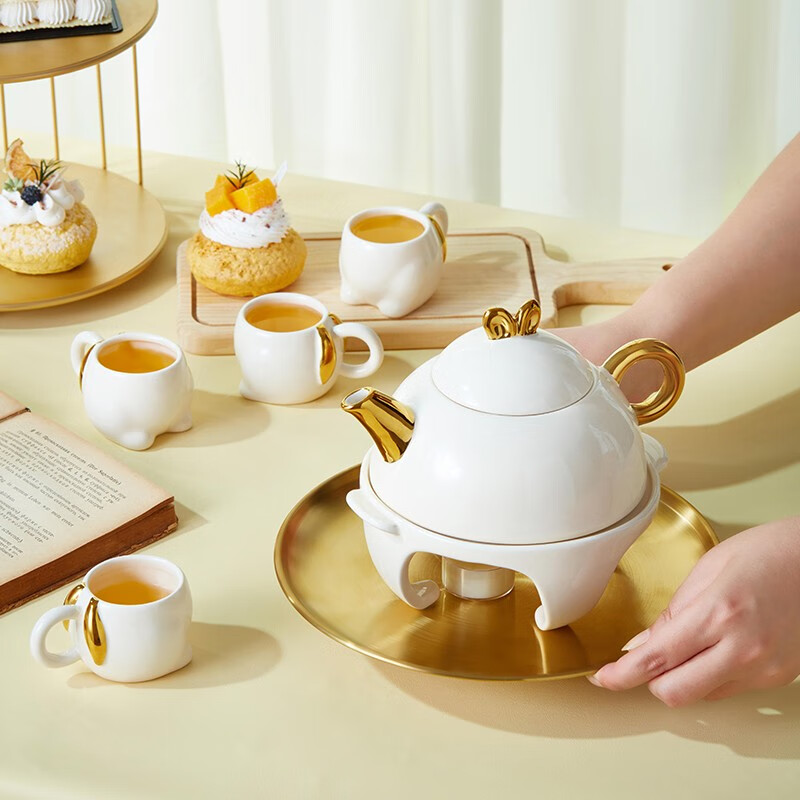 共禾京品 ZFWACOM230020 奶油兔一壶四杯茶具套装高清大图
