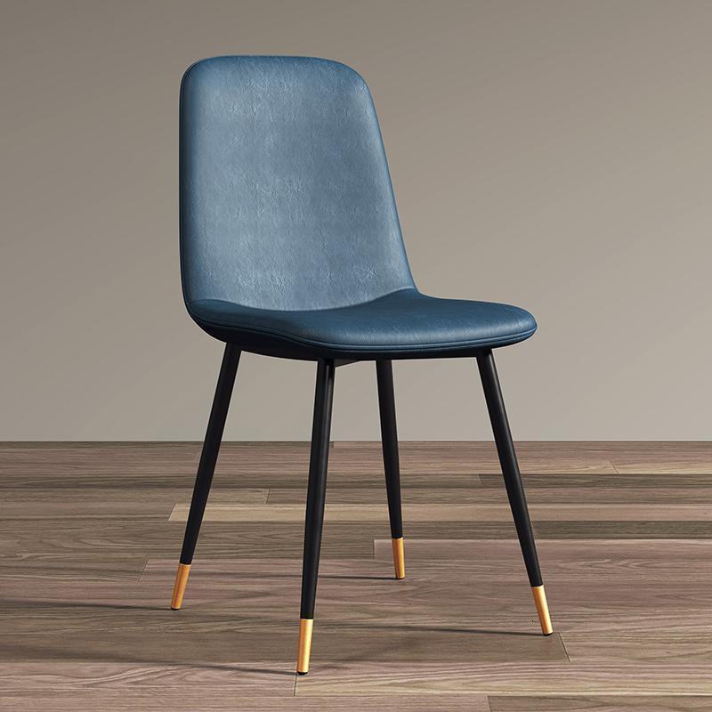 汐岩北欧轻奢餐椅现代简约靠背休闲餐厅咖啡厅电脑家用桌椅凳子 黑金蓝色