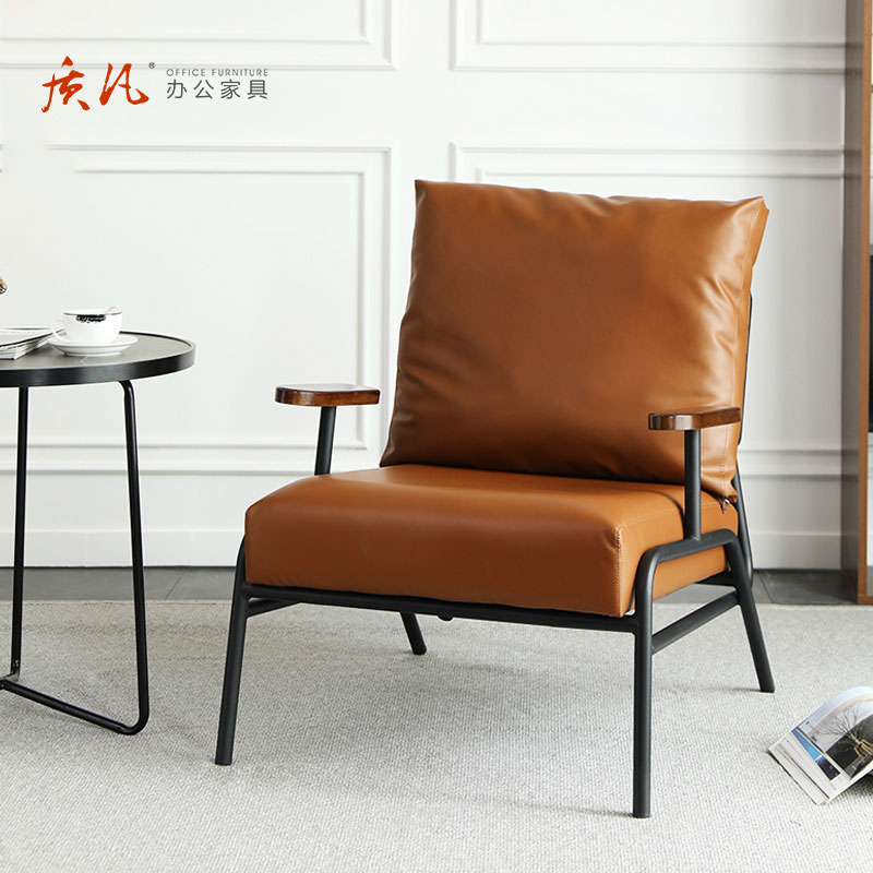 质凡桌椅组合接待沙发店铺奶茶店酒吧沙发休闲区桌椅[防水纳帕皮]3单椅+1蘑菇桌高清大图