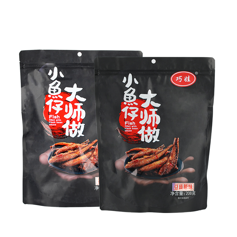 巧娃小鱼仔(大师鱼)208g/包 休闲零食 辣条 辣鱼 鱼干