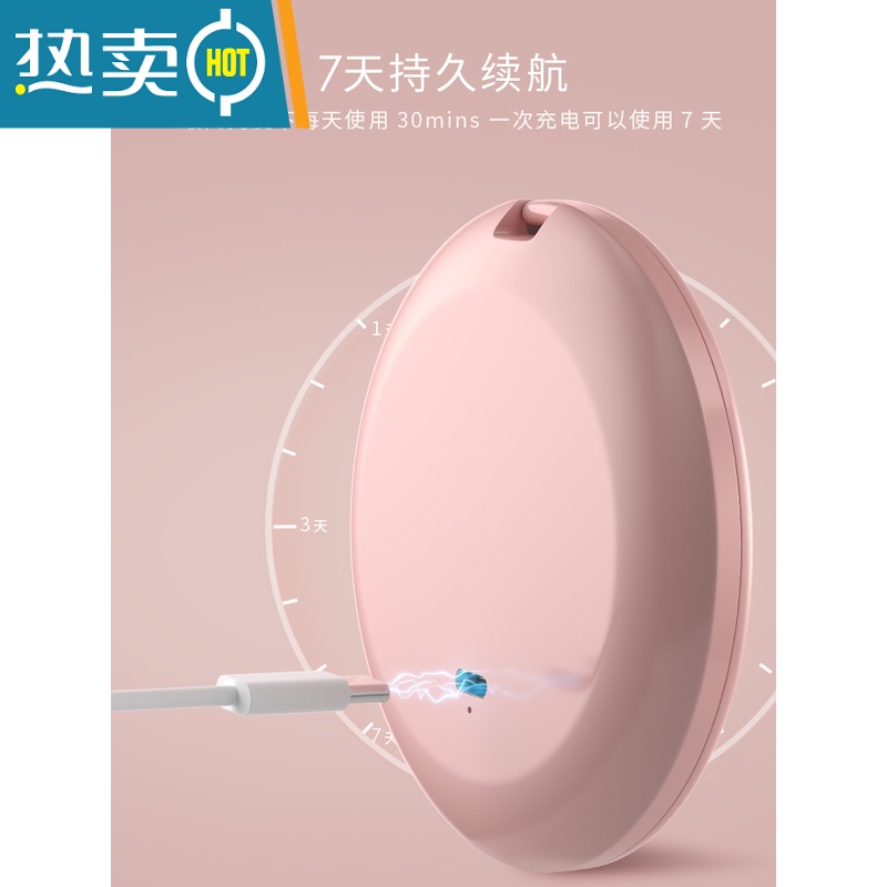 敬平高清led便携随身化妆镜女生折叠手持美妆带灯补光ins风放大小镜子 LED化妆镜粉色(电池款)高清镜面2倍便携式用镜高清大图