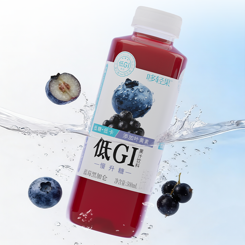 哆轻果蓝莓黑加仑复合果汁饮料500ml*15高清大图